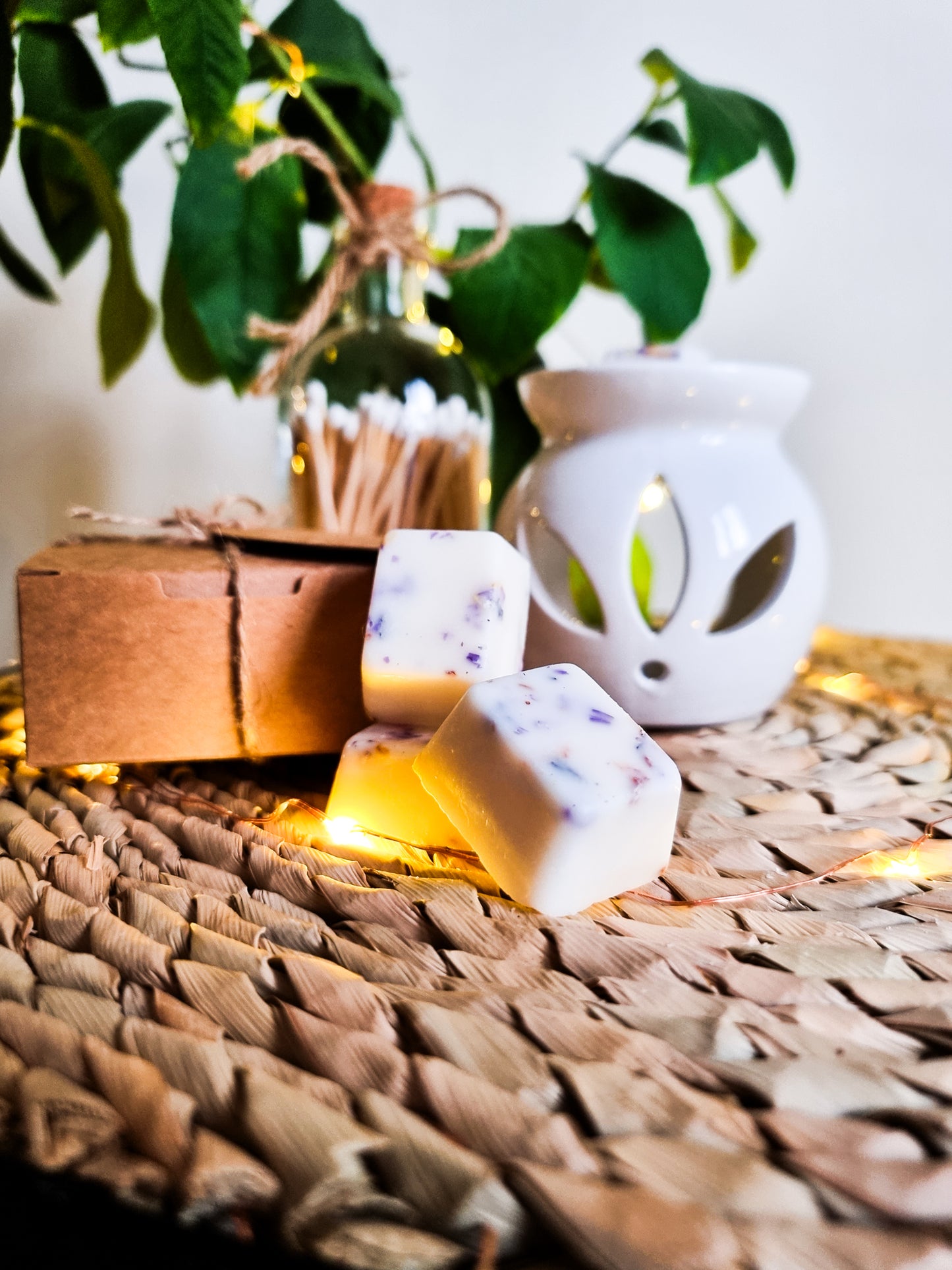 tulip scented wax melts with a wax melt burner